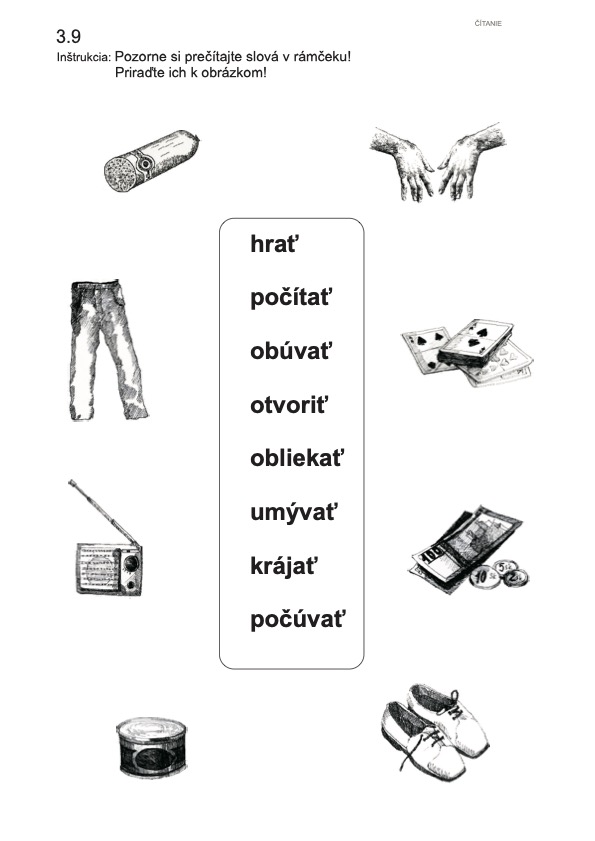 3_9_0_Priraďovanie slov k obrázkom na základe činnosť-objekt činnosti